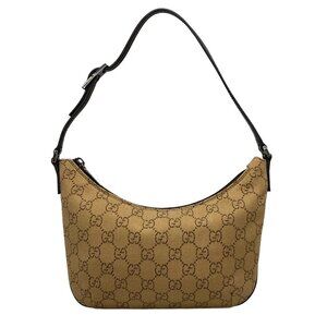 GUCCI GG Light Brown Dark Brown Jacquard Leather Shoulder Bag bran-487-090525
